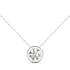 Natural Diamond Bezel Slide Pendant Necklace 1/3 Ctw 14K White Gold GH/SI2-I1 IGI USA Certified