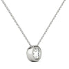 Natural Diamond Bezel Slide Pendant Necklace 1/3 Ctw 14K White Gold GH/SI2-I1 IGI USA Certified