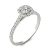 1/2 Ct. tw. GH/SI1-SI2 AGS Certified 14K White Gold Natural Diamonds Halo Engagement Ring