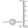 1/2 Ct. tw. GH/SI1-SI2 AGS Certified 14K White Gold Natural Diamonds Halo Engagement Ring