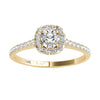 1/2 Ct. tw. GH/SI1-SI2 AGS Certified 14K Yellow Gold Natural Diamonds Halo Engagement Ring