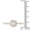 1/2 Ct. tw. GH/SI1-SI2 AGS Certified 14K Yellow Gold Natural Diamonds Halo Engagement Ring