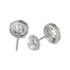 14K White Gold Natural Diamond Halo Earrings Screw Back (1.00 Ctw, AGS Certified GH+/SI2-I1+)