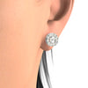 14K White Gold Natural Diamond Halo Earrings Screw Back (1.00 Ctw, AGS Certified GH+/SI2-I1+)