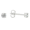 Solitaire Diamond Earrings (1/4 Ct tw, AGS Certified, GH/I1-I2) White Gold