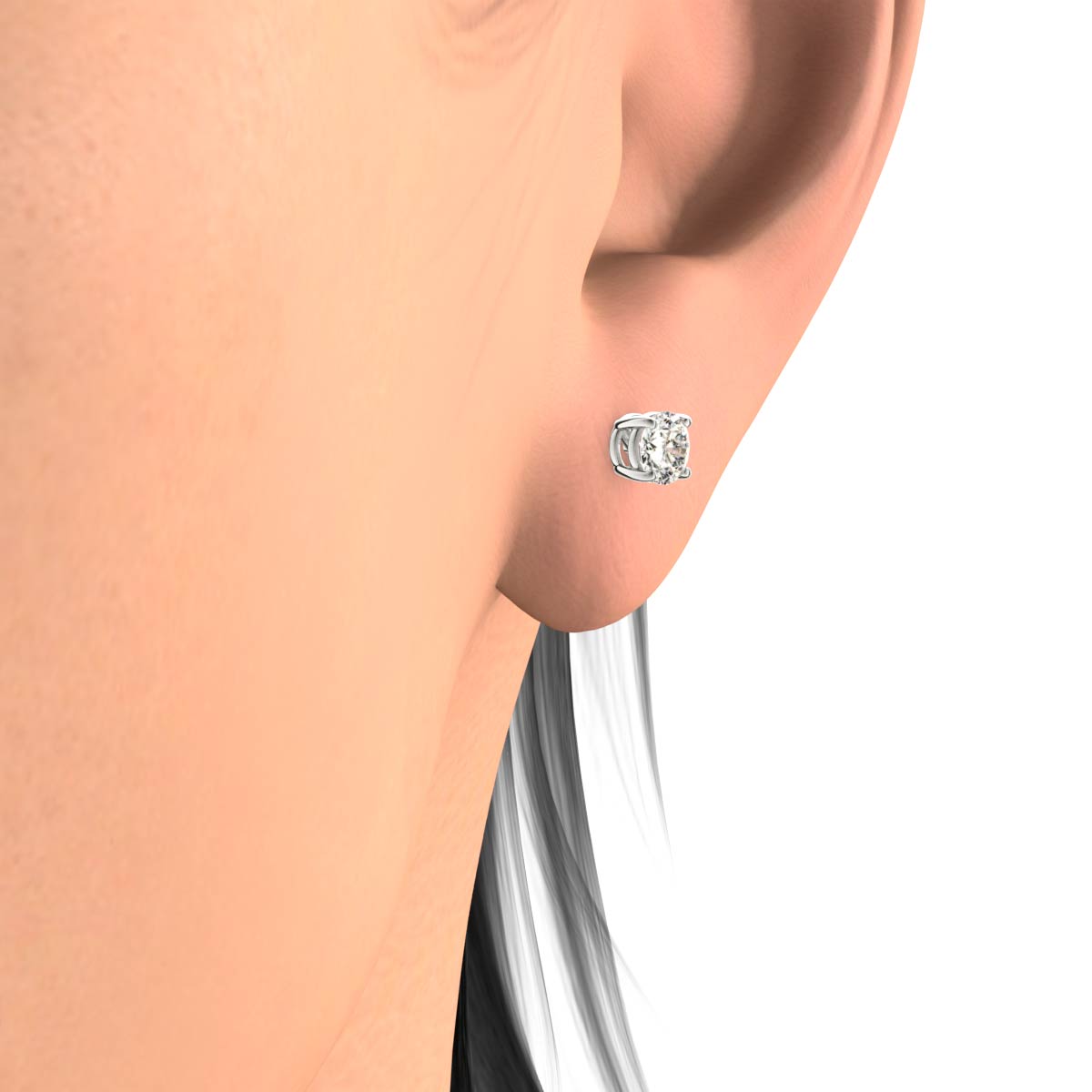 FINE JEWELRY 1/3 CT. T.W. Mined White Diamond 10K White Gold 7.3mm Stud  Earrings | Hawthorn Mall