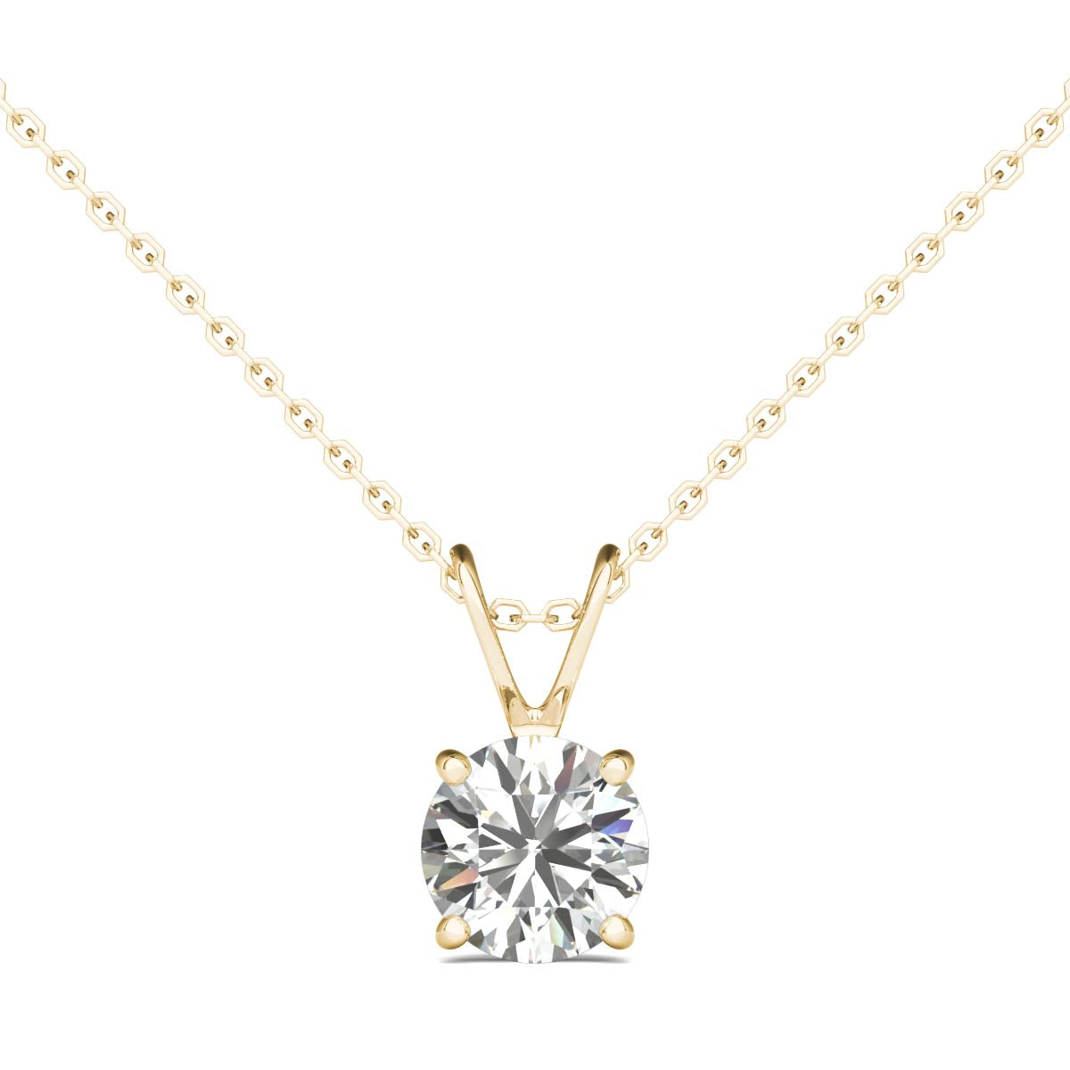 1/2 Ct. Certified Diamond Solitaire Pendant in 14K White Gold (J/I2)